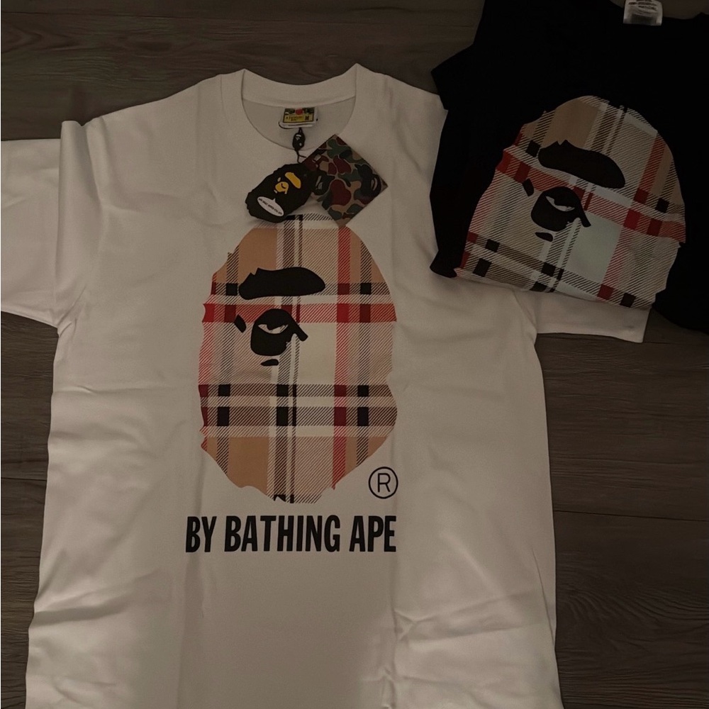 A Bathing Ape White and Black T-Shirts
